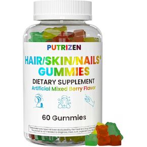 Hair Skin and Nails Gummies, Vegan 5000mcg Biotin Vitamins for Women & Men – Supports Hair Growth, Nail Strength & Skin Health – Non-GMO, 60 Gummies in Saudi Arabia