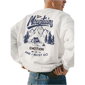 Milumia Men's Letter Graphic Sweatshirts Crewneck Long Sleeve Loose Casual Pullover Tops in Saudi Arabia