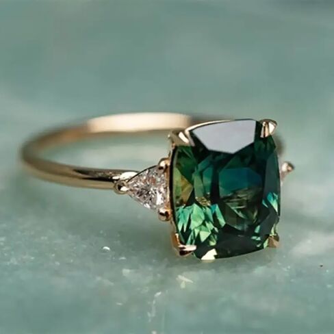 Luxury Bright Zirconia Ring Female Bridal Wedding Band Jewelry Engagement Accessories in Saudi Arabia