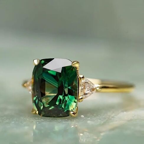 Luxury Bright Zirconia Ring Female Bridal Wedding Band Jewelry Engagement Accessories in Saudi Arabia