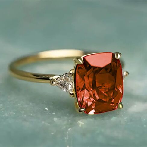 Luxury Bright Zirconia Ring Female Bridal Wedding Band Jewelry Engagement Accessories in Saudi Arabia