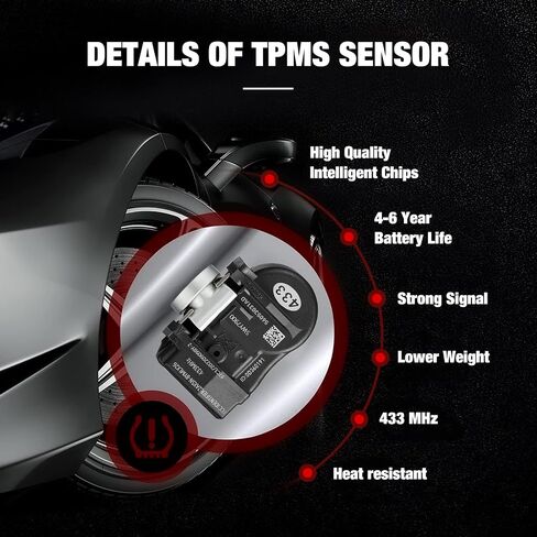 مستشعر BDFHYK TPMS متوافق مع Chrysler Dodge Fiat Hyundai Jeep KIA Lancia Mitsubishi 433Mhz مستشعر مراقبة ضغط الإطارات المبرمج يستبدل # 56029359AC، 56053031AD in Saudi Arabia