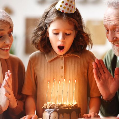 12 قطعة من شموع عيد الميلاد الحلزونية الفضية للكيك - شموع عيد ميلاد طويلة رفيعة معدنية مع حوامل، شموع للكيك وتزيين الحفلات (فضي) in Saudi Arabia