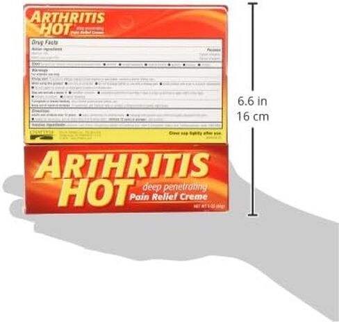 Arthritis Hot Penetrating Pain Relief Creme 3 oz., Fast Acting Creme With Menthol 10% (Pack of 6) in Saudi Arabia