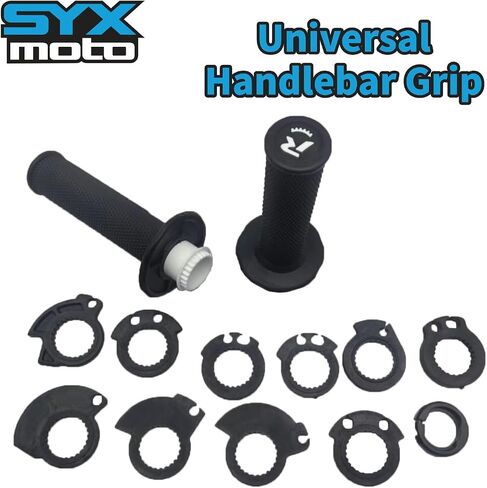 SYX MOTO Twist Throttle Tube Set Universal Motorcycle Handlebar Grip Non-Slip Rubber 11 Adapters Replacement for All Gased-Motorcycle Fit for Dirt Bike Pit Bike Mopeds Cruisers Bike in Saudi Arabia