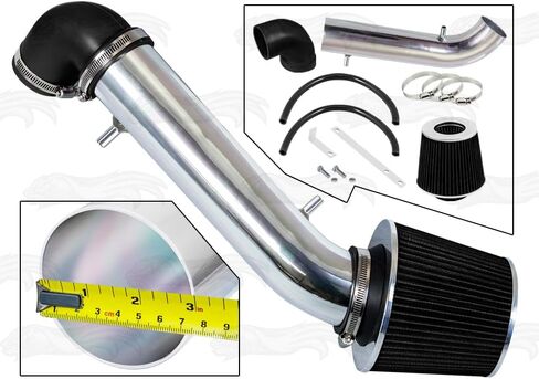 Rtunes Racing Short Ram Air Intake Airflow Inductions Kit Kit + Filter Combo Compatible For 91-95 Wrangler 2.5L L4 / 4.0L L6 (Black) in Kuwait