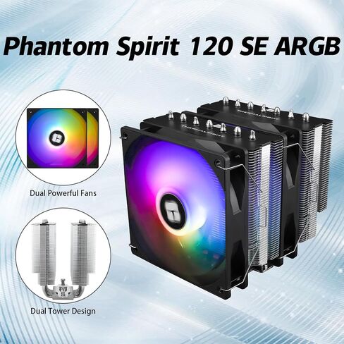 مبرد هواء وحدة المعالجة المركزية Phantom Spirit 120 EVO، مبرد وحدة المعالجة المركزية 7 أنابيب حرارية، مروحة TL-K12 PWM مزدوجة 120 مم، تقنية AGHP 4.0، محمل S-FDB، لـ AMD AM4 AM5/Intel 1700/1150/1151/1200، مبرد الكمبيوتر الشخصي in Saudi Arabia