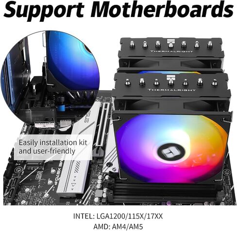 مبرد هواء وحدة المعالجة المركزية Phantom Spirit 120 EVO، مبرد وحدة المعالجة المركزية 7 أنابيب حرارية، مروحة TL-K12 PWM مزدوجة 120 مم، تقنية AGHP 4.0، محمل S-FDB، لـ AMD AM4 AM5/Intel 1700/1150/1151/1200، مبرد الكمبيوتر الشخصي in Saudi Arabia