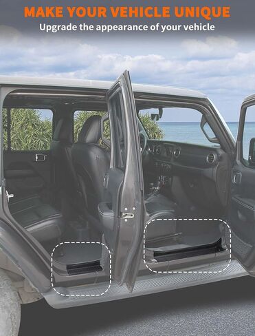 مجموعة حماية عتبة الباب Savadicar لسيارة Jeep Wrangler JL JLU 4xe & Gladiator JT 2018–Present - حماية دخول الباب الأمامي، ملحقات داخلية متينة in Saudi Arabia