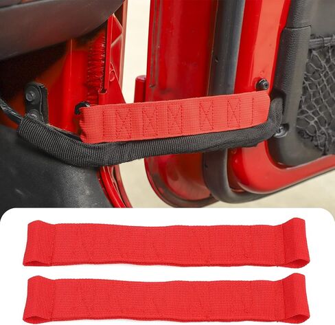 JeCar for Jeep Door Strap, 2PCS Front & Rear Heavy Duty Door Limiting Check Strap for Jeep Wrangler CJ YJ TJ JK & Unlimited (White) in Saudi Arabia