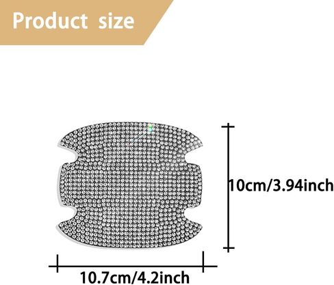 4Pcs Crystal Diamond Car Door Bowl Rhinestone Stickers, Bling Rhinestone Car Door Scratch Protector, Universal for Most Car (White) in Saudi Arabia