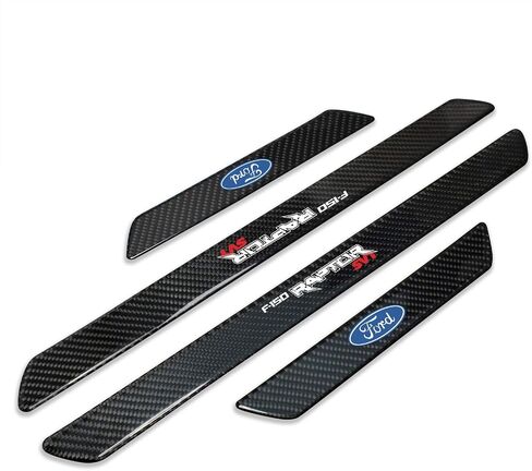 iPick Image for Ford F-150 Raptor SVT Real Carbon Fiber 4 Pcs Universal Door Sill Step Protector Guard Decal Plates in Saudi Arabia