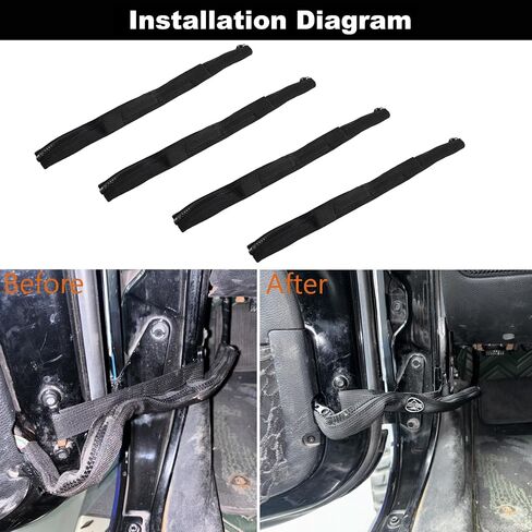 Hooke Road for Jeep Door Limiting Straps with Zipper for 2007-2025 Jeep Wrangler JK JL & 2020-2025 Jeep Gladiator JT, Nylon Front and Rear Door Check Strap Limiter - Pack of 4 in Saudi Arabia