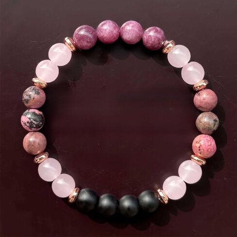 Red wood grain pink crystal bracelets in Saudi Arabia