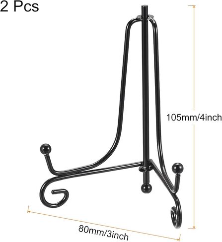 2pcs 4 Inch Display Plate Holder, Iron Decorative Easel Stand Black for Picture Frame in Saudi Arabia