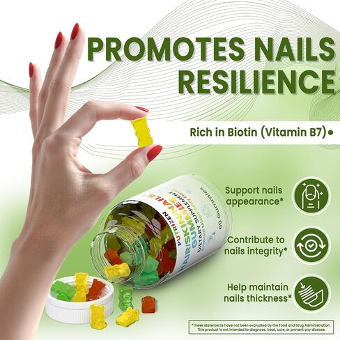 Hair Skin and Nails Gummies, Vegan 5000mcg Biotin Vitamins for Women & Men – Supports Hair Growth, Nail Strength & Skin Health – Non-GMO, 60 Gummies in Saudi Arabia