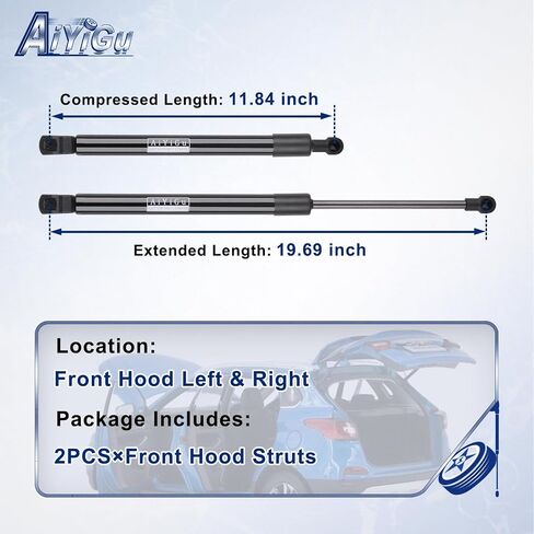 4346 Front Hood Struts Shocks Lift Supports Gas Springs Compatible with Volkswagen 1998-2005 Golf, 1998-2002 Cabrio, 1999-2005 Jetta, Pack of 2 PCS, Replaces SG301037 in Saudi Arabia