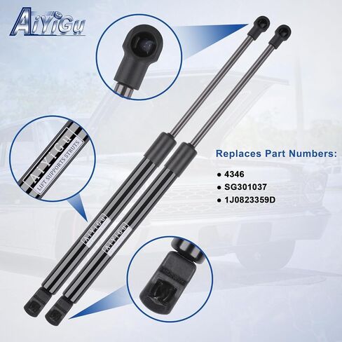 4346 Front Hood Struts Shocks Lift Supports Gas Springs Compatible with Volkswagen 1998-2005 Golf, 1998-2002 Cabrio, 1999-2005 Jetta, Pack of 2 PCS, Replaces SG301037 in Saudi Arabia