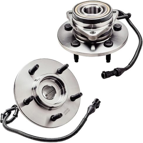 Detroit Axle - 4WD Front 2pc Wheel Bearing Hubs for 97-00 Ford Expedition Lincoln Navigator, 2 Wheel Bearing and Hubs Assembly 1997 1998 1999 2000 Replacement in Saudi Arabia