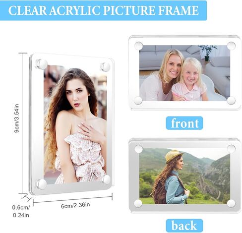 1 Pcs Car Sun Visor Photo Holder, Universal Magnetic Photo Clip, Double Sided Acrylic Fridge Magnetic Frame Clear Magnet Picture Frame, 2.36 x 3.54 Inch in Saudi Arabia
