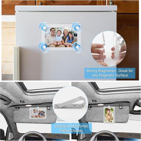 1 Pcs Car Sun Visor Photo Holder, Universal Magnetic Photo Clip, Double Sided Acrylic Fridge Magnetic Frame Clear Magnet Picture Frame, 2.36 x 3.54 Inch in Saudi Arabia