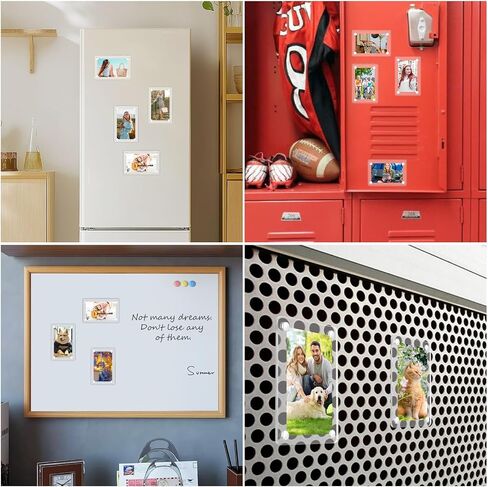 1 Pcs Car Sun Visor Photo Holder, Universal Magnetic Photo Clip, Double Sided Acrylic Fridge Magnetic Frame Clear Magnet Picture Frame, 2.36 x 3.54 Inch in Saudi Arabia