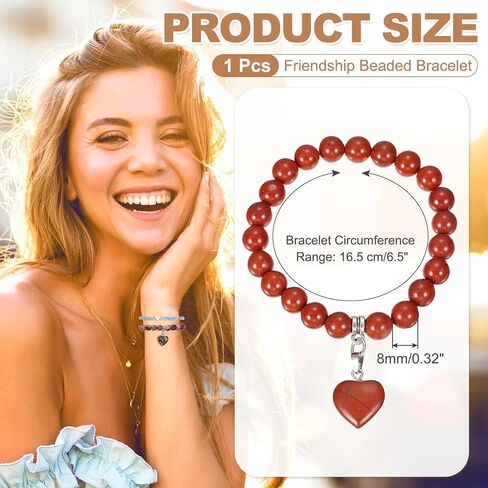 PATIKIL Crystal Beaded Bracelet for Women Natural Gemstone Heart Friendship Bracelet for Birthday in Saudi Arabia