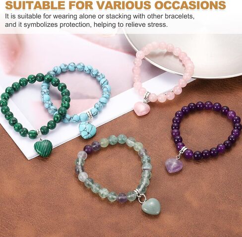 PATIKIL Crystal Beaded Bracelet for Women Natural Gemstone Heart Friendship Bracelet for Birthday in Saudi Arabia