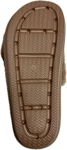 32 Degrees Women's Plush Cushion Slide | Slip-On | Pillow-Like Comfort | Lightweight | Plush Faux Fur, Brown, Large in Saudi Arabia