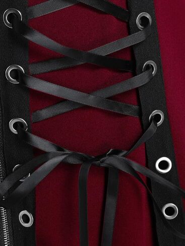 ROSE GAL Rosegal Womens Plus Size Gothic Lace Up Grommets Full Zipper Sleeveless Strap Tank Top in Saudi Arabia