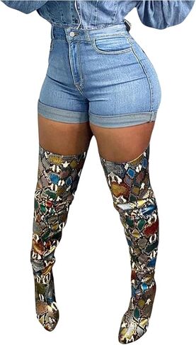 Verdusa Women's Skinny High Waisted Roll Up Jean Shorts Slim Fitted Casual Denim Shorts with Pockets in Saudi Arabia