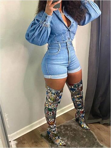 Verdusa Women's Skinny High Waisted Roll Up Jean Shorts Slim Fitted Casual Denim Shorts with Pockets in Saudi Arabia