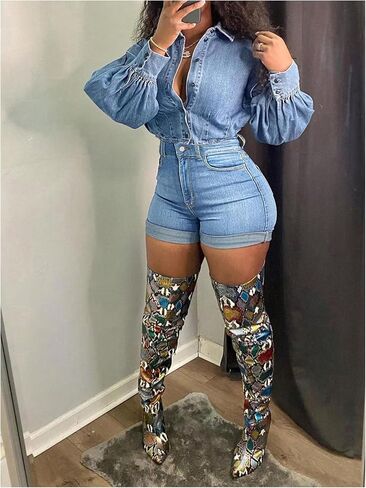 Verdusa Women's Skinny High Waisted Roll Up Jean Shorts Slim Fitted Casual Denim Shorts with Pockets in Saudi Arabia