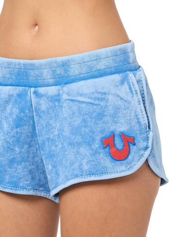 True Religion Women's Dolphin Hem Shorts Big T - Pacific Coast | Curved Hem Denim Shorts in Saudi Arabia