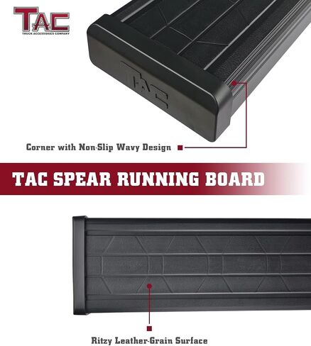 لوحات تشغيل TAC Spear متوافقة مع 2007-2021 Toyota Tundra CrewMax 6 بوصات جانبية للسكك الحديدية Nerf Bar ملحقات شاحنة من الألومنيوم هيكل عرض أسود وقمة ناعمة خفيفة الوزن قطعتان in Saudi Arabia