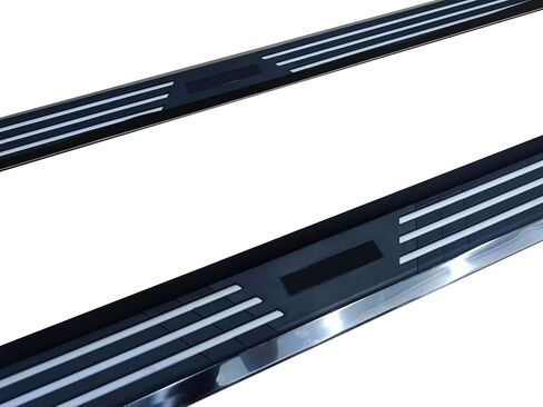 Black Horse Pinnacle Running Boards Black & Silver Compatible with 2016-2022 Honda Pilot|2019-2022 Honda Passport|2017-2023 Honda Ridgeline-PIPI70 in Saudi Arabia