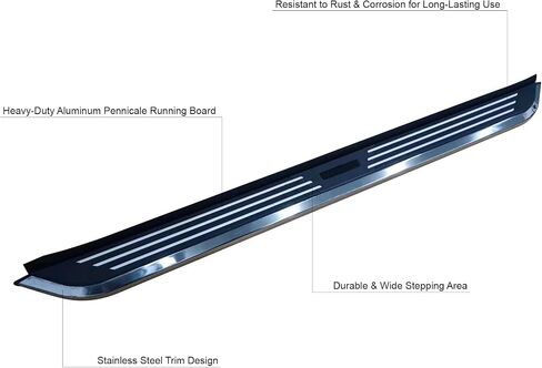 Black Horse Pinnacle Running Boards Black & Silver Compatible with 2016-2022 Honda Pilot|2019-2022 Honda Passport|2017-2023 Honda Ridgeline-PIPI70 in Saudi Arabia