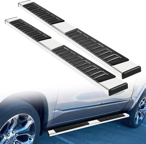 لوحات تشغيل Perfit Liner مقاس 6 بوصات لـ 2019-2024 Dodge Ram 1500 Crew Cab مرآة بنمط جسم جديد وخطوات جانبية من الفولاذ المقاوم للصدأ قضبان نيرف ((2019-2024 Ram 1500 Classic 2019-2024 Ram 2500 3500 غير متضمنة)) in Saudi Arabia