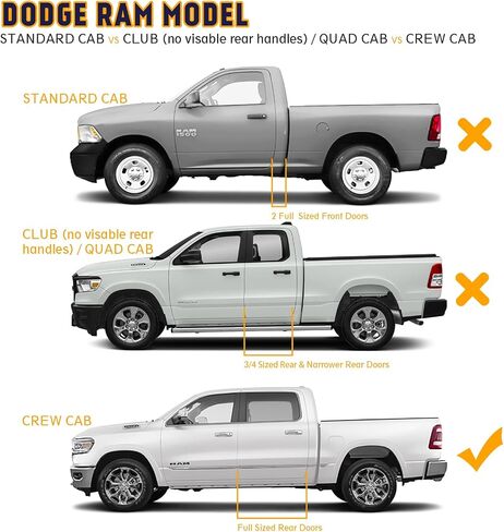 لوحات تشغيل Perfit Liner مقاس 6 بوصات لـ 2019-2024 Dodge Ram 1500 Crew Cab مرآة بنمط جسم جديد وخطوات جانبية من الفولاذ المقاوم للصدأ قضبان نيرف ((2019-2024 Ram 1500 Classic 2019-2024 Ram 2500 3500 غير متضمنة)) in Saudi Arabia