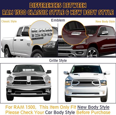 لوحات تشغيل Perfit Liner مقاس 6 بوصات لـ 2019-2024 Dodge Ram 1500 Crew Cab مرآة بنمط جسم جديد وخطوات جانبية من الفولاذ المقاوم للصدأ قضبان نيرف ((2019-2024 Ram 1500 Classic 2019-2024 Ram 2500 3500 غير متضمنة)) in Saudi Arabia