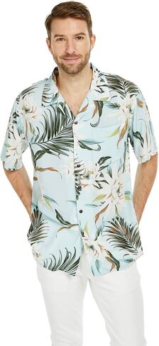 Matchable Couple Hawaiian Luau Shirt or Maxi Kimono in Wispy Cereus Light Blue in Saudi Arabia