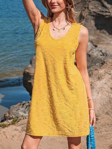 CUPSHE Women Swimsuit Cover Ups Sleeveless Towelling Knit Beach Coverup Dress in Saudi Arabia