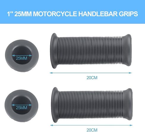 Akozon Handle Grip Pair of 1inch 25mm/1.1inch 28mm Universal Motorcycle Non Slip Stripe Vintage TPU Handle Handlebar Grip Fit for Most of Motorcycles (Dark Grey) in Saudi Arabia