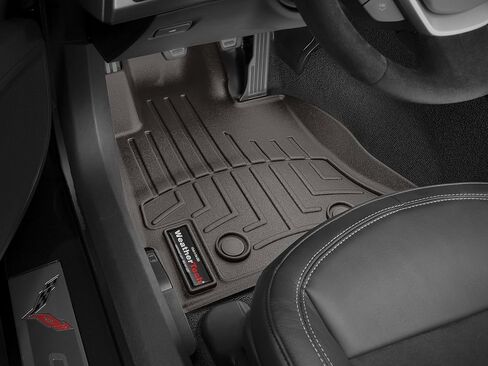 بطانات أرضية مخصصة من WeatherTech لسيارة شيفروليه كورفيت - الصف الأول (445891)، أسود in Saudi Arabia