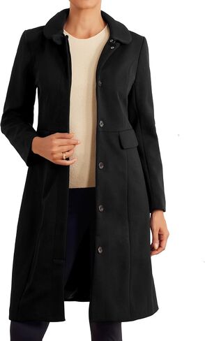 Allegra K Winter Trench Coat for Women Overcoat Peter Pan Collar Single Breasted Long Pea Coat in Saudi Arabia