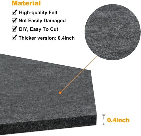 Bulletin Board Large Felt Pin Board 12", 8 Pack Felt Board Tiles 20 Push Pins Alternative to Cork Board for Wall Damage-Free, Decorative Notice Board Memo Board for Home Office School in Kuwait