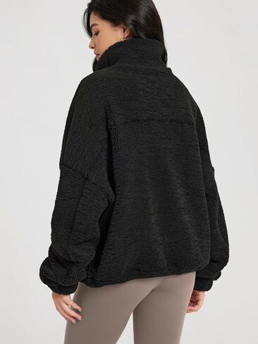 ODODOS Women's Sherpa Fleece Full-Zip Jacket Long Sleeve Coat Soft Warm Cinchable Outerwear with Pockets in Saudi Arabia