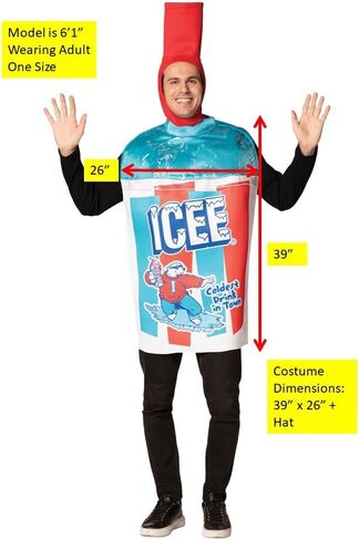 Rasta Imposta Icee Blue Costume Dress Up Cosplay Prop Mens Womens Slurpee Slushy Slush Puppie Halloween Costumes, Adult One Size in Saudi Arabia