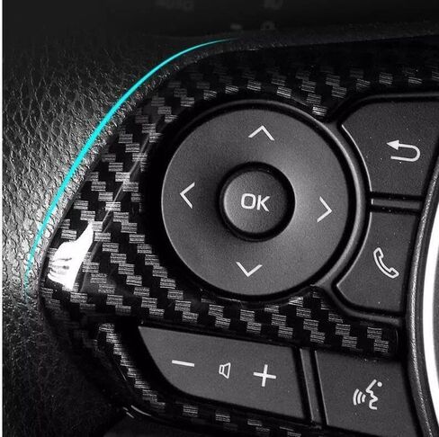 3pcs/Set Carbon Fiber Style Accessories Steering Wheel Control Buttons Decoration Frame Cover Trim for Toyota RAV4 2019-2025 & Corolla 2020-2024 in Saudi Arabia
