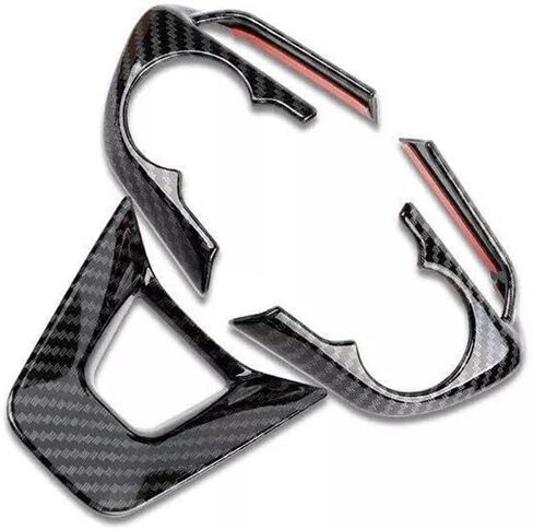 3pcs/Set Carbon Fiber Style Accessories Steering Wheel Control Buttons Decoration Frame Cover Trim for Toyota RAV4 2019-2025 & Corolla 2020-2024 in Saudi Arabia